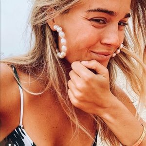 Pearl hoops | ALV Jewels